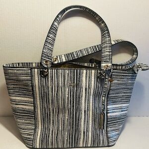 Vintage Guess Kamryn Stripe Python Tote